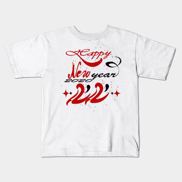 Happy New Year 2020 Kids T-Shirt by rashiddidou